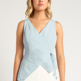 Skylar Wrap Top (Pale Blue)