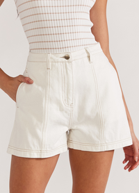 Rita Denim Shorts (White)