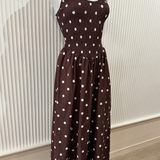 Ciara Spot Maxi Dress (Chocolate)