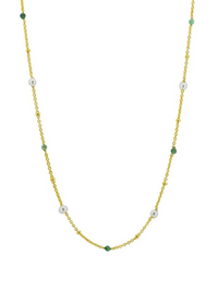 Rosa Necklace (Gold Emerald)