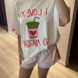 Red Heart Shorts (Pink)