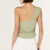 Amara One Shoulder Top (Sage)
