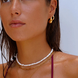 White Dainty Choker (Gold)