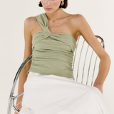 Amara One Shoulder Top (Sage)