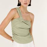 Amara One Shoulder Top (Sage)