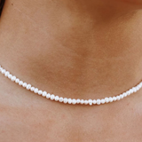 White Dainty Choker (Gold)
