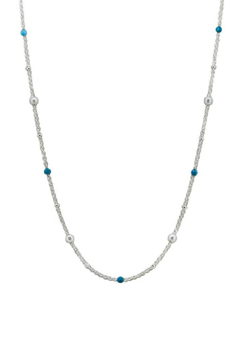 Rosa Necklace (Silver Turquoise)