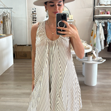 Missy Stripe Dress (Butter/Choc)