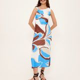 Cielo Mesh Midi Dress (Abstract)