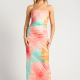 Blossom Strapless Dress (Pink/Blue)