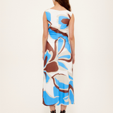 Cielo Mesh Midi Dress (Abstract)