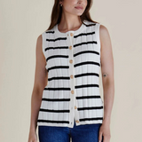 Nicollete Knit Vest (Black Stripe)