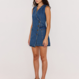 Nora Denim Wrap Mini Dress
