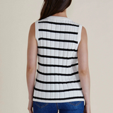 Nicollete Knit Vest (Black Stripe)