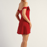 Demi Bow Mini Dress (Red)
