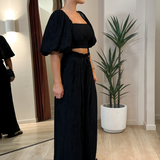 Cecilla Puff Sleeve Top (Black)