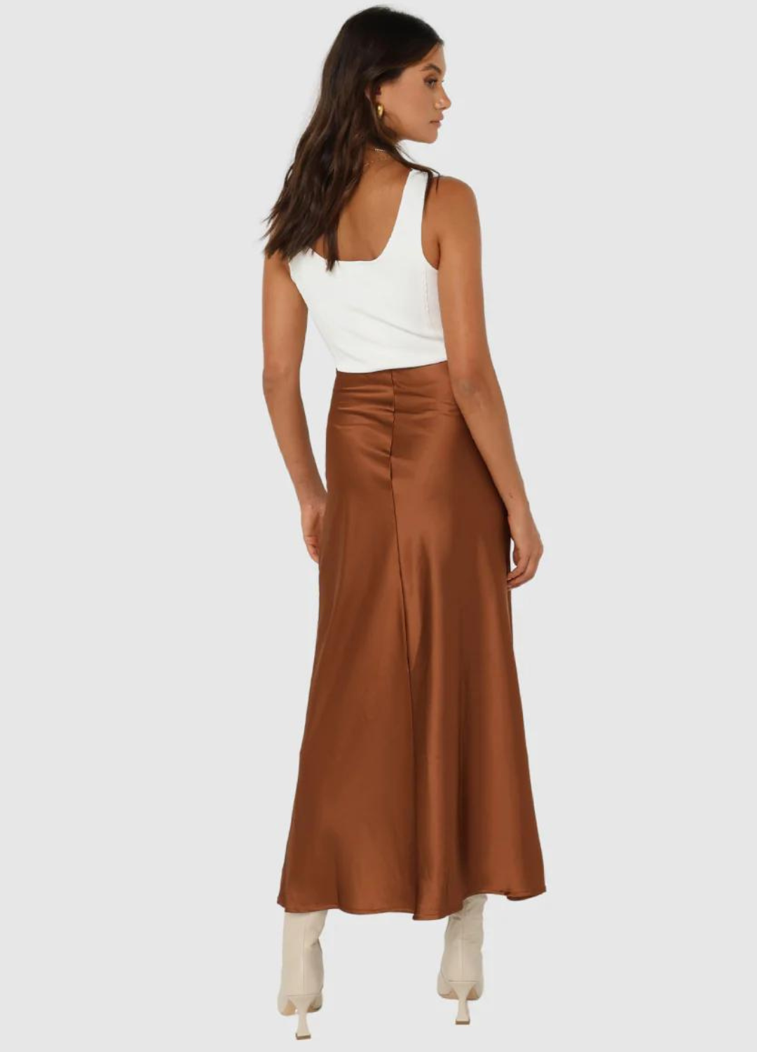 Taylah Satin Midi Skirt