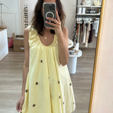 Liara Mini Dress (Yellow/Chocolate Polka Dot)