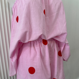 Pink & Red Spot Strapless/Short Set