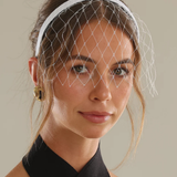 Lucia Veil Headband (White)