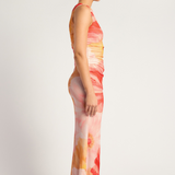 Poppy Dais Jersey Dress (Coral/Yellow)