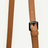 Angie Woven Vegan Leather Handle Bag + Pouch (Caramel)