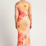 Poppy Dais Jersey Dress (Coral/Yellow)
