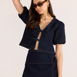 Camilla Denim Tie Wrap Skort