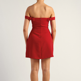 Demi Bow Mini Dress (Red)