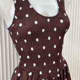 Ciara Spot Maxi Dress (Chocolate)