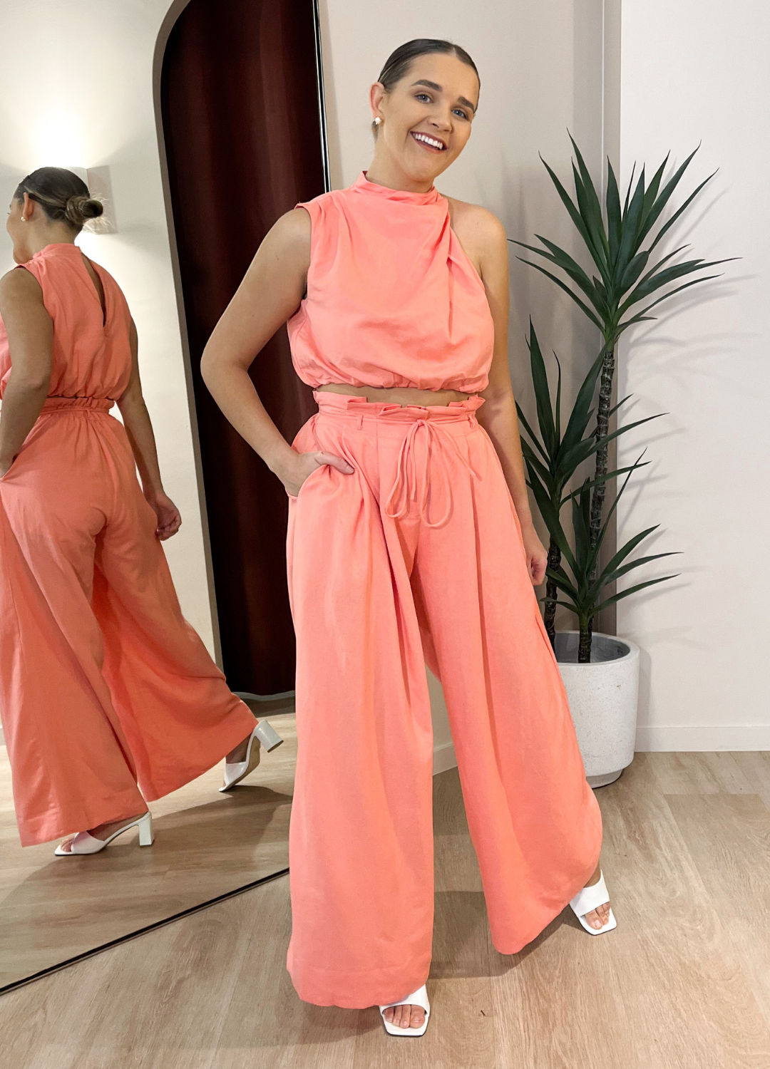 Charli Top and Pant Set (Salmon)