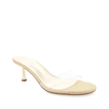 GEENA Clear Gold Raffia Heel