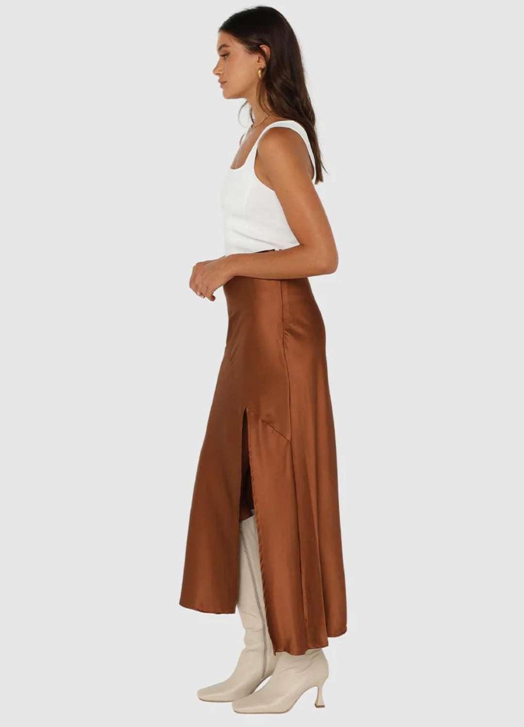 Taylah Satin Midi Skirt