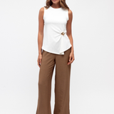 Kya Wide leg Pant (Taupe)
