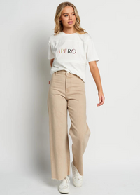 Essential Panel Embroidered Tee (White/ Multi)