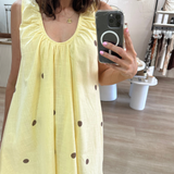 Liara Mini Dress (Yellow/Chocolate Polka Dot)