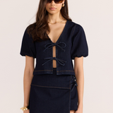 Camilla Denim Tie Wrap Skort