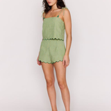 Capri Tie Shoulder Cami - Green Stripe