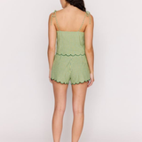 Capri Tie Shoulder Cami - Green Stripe