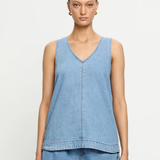 Emilie Denim Top (Coast Blue)