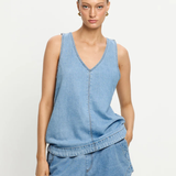Emilie Denim Top (Coast Blue)