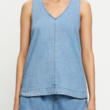 Emilie Denim Top (Coast Blue)