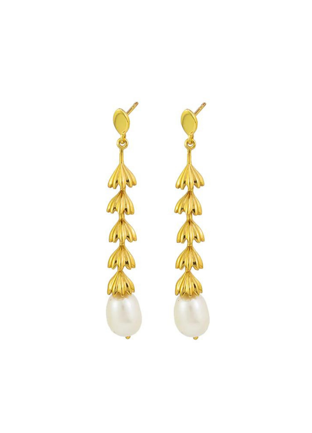 Ivy Pearl Earrings (Gold)