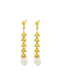 Ivy Pearl Earrings (Gold)