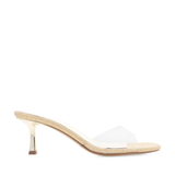 GEENA Clear Gold Raffia Heel