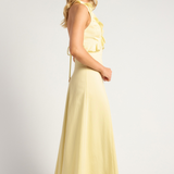 Freya Frill Midi Dress (Lemon)