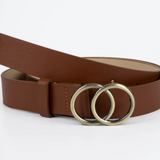 Montpellier - Double Ring Buckle - Gold / Tan