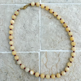 Yellow & Burgundy Beaded Necklace