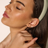Satin Plain Padded Headband in Sage