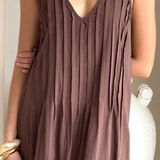 Sofia Pleated Maxi Dress - Chocolate